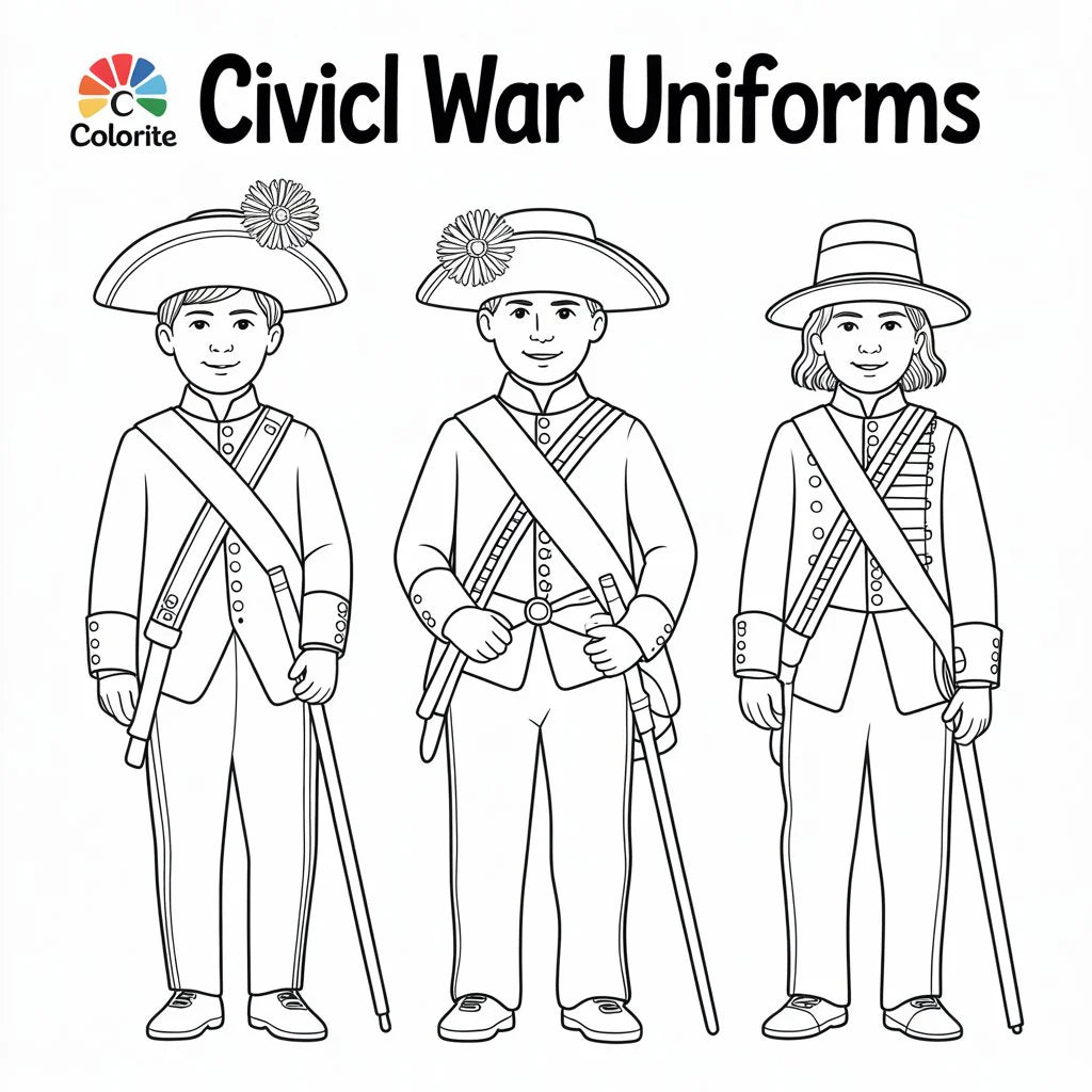 Civil War Uniforms – Historical Coloring Book (Digital Printable PDF) | SmartGuide